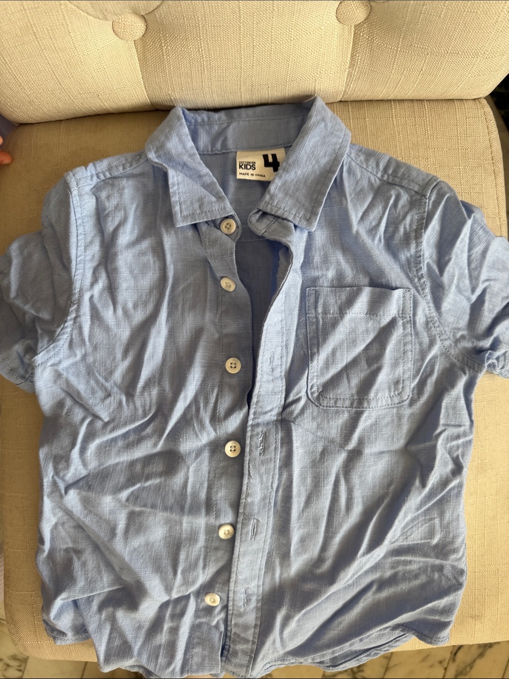 Cotton On Boys Light Blue Short-Sleeve Button-Down Shirt